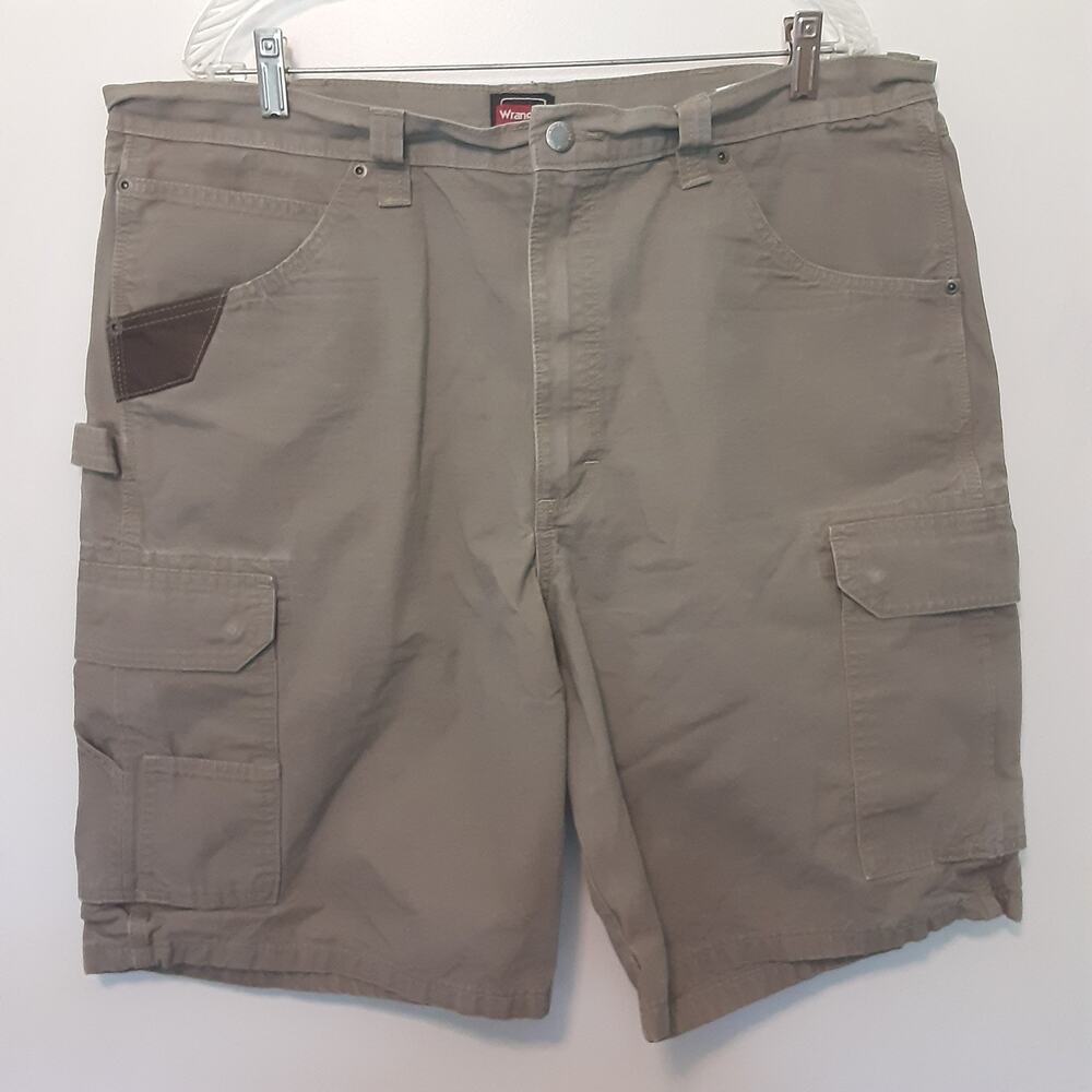 Wrangler Shorts Mens 40 Beige Cargo Casual Ripstop Chore Summer Workwear Outdoor